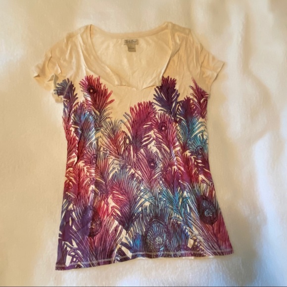 Lucky Brand Tops - Feather design t shirt.